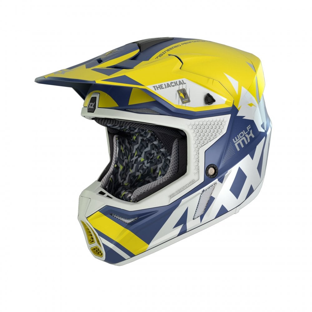 Axxis Wolf Jackal A3 Matt Yellow Adult MX Helmet